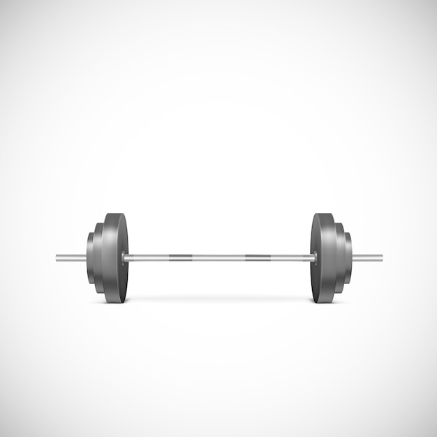 Metal barbell. Illustration of gym