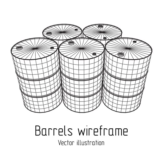 Vector metal barrel wireframe