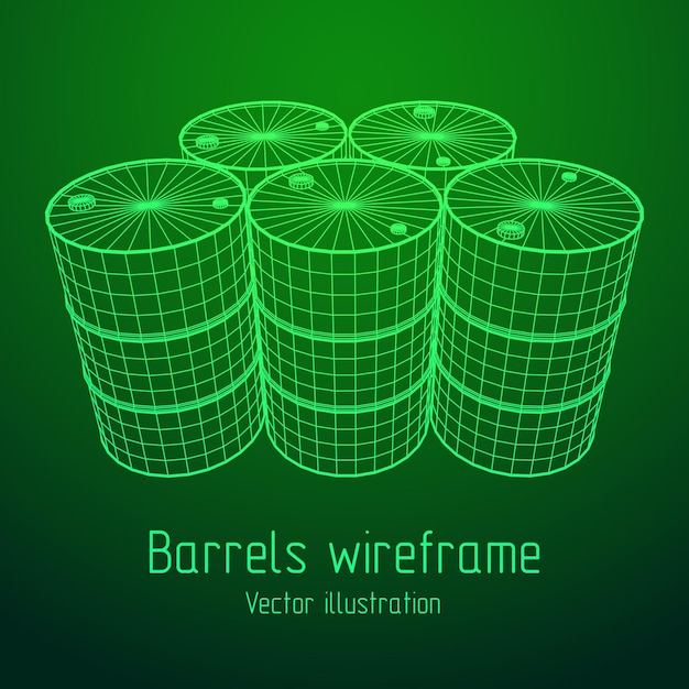 Vector metal barrel wireframe