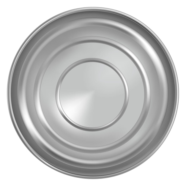 Metal can bottom view Realistic food pack