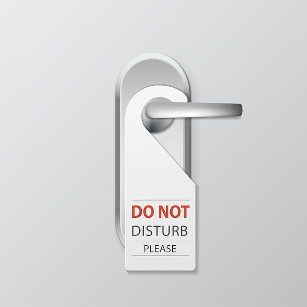 Metal door handle lock with hanger vector design.