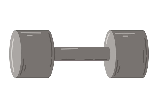 Metal Dumbbell for sports Vector flat illustration isolated on white background