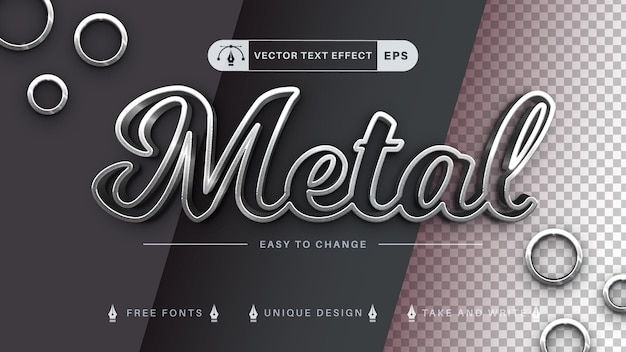 Metal Editable Text Effect, Font Style