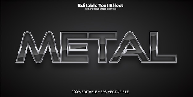 Metal editable text effect in modern trend style