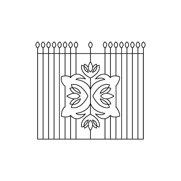 Metal Grid With Emblem Fencing Design