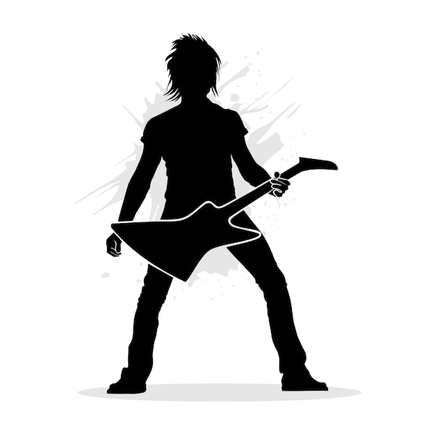 Metal guitar player. Vector illustration