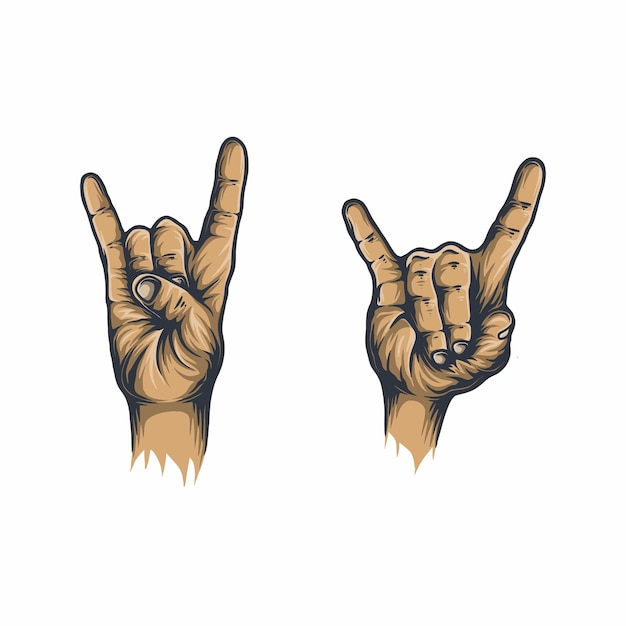 Metal hand vector illustration