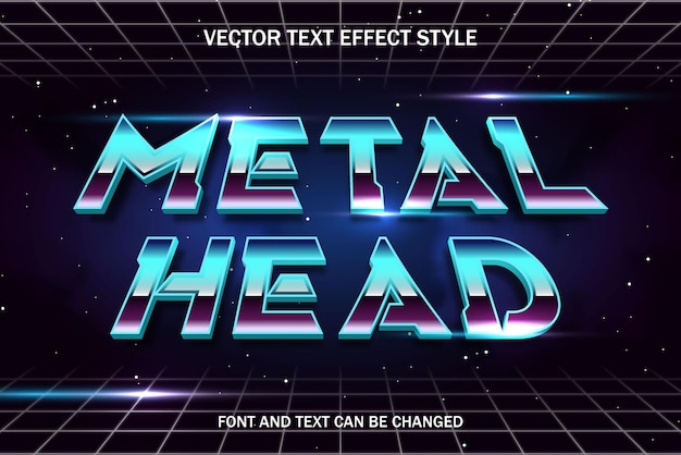 Metal head typography lettering editable text effect font style template music concert background