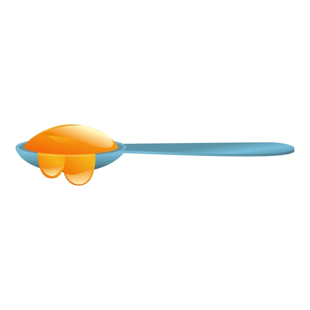 Metal honey spoon icon Cartoon of metal honey spoon vector icon for web design isolated on white background