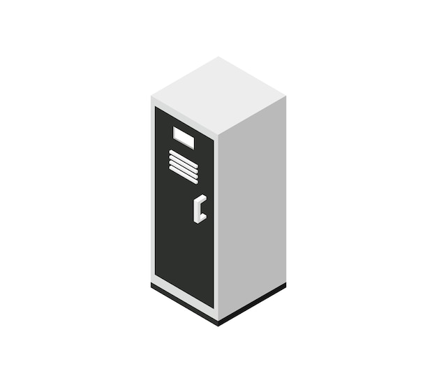 Metal locker door isometric