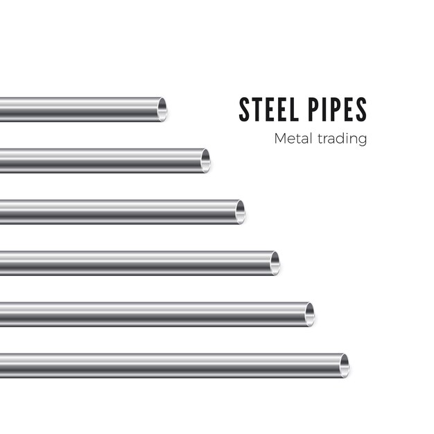 Metal pipe. Steel tubes banner