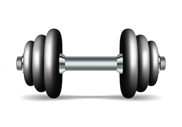 Metal realistic dumbbell