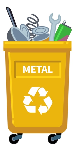 Metal recycling trash can Garbage collecting container