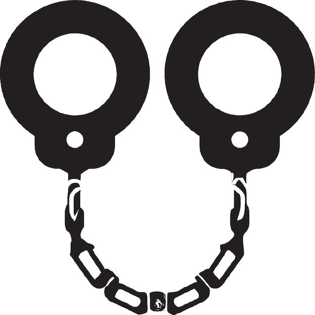 Metal restraints handcuffs vector icon design