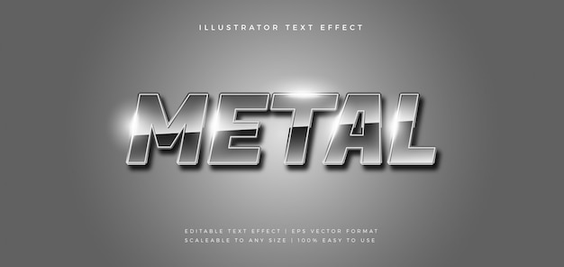 Metal Shiny Silver Text Style Font Effect