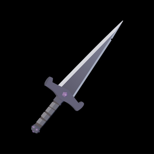 Metal Swords, straight swords, Asia sword, vector realistic sword isolated on black background