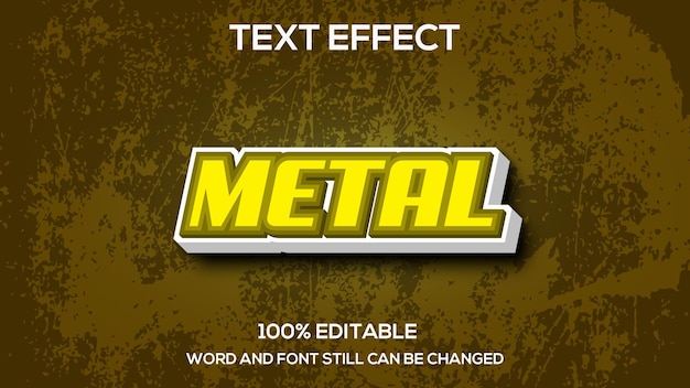 metal text effect editable premium vector