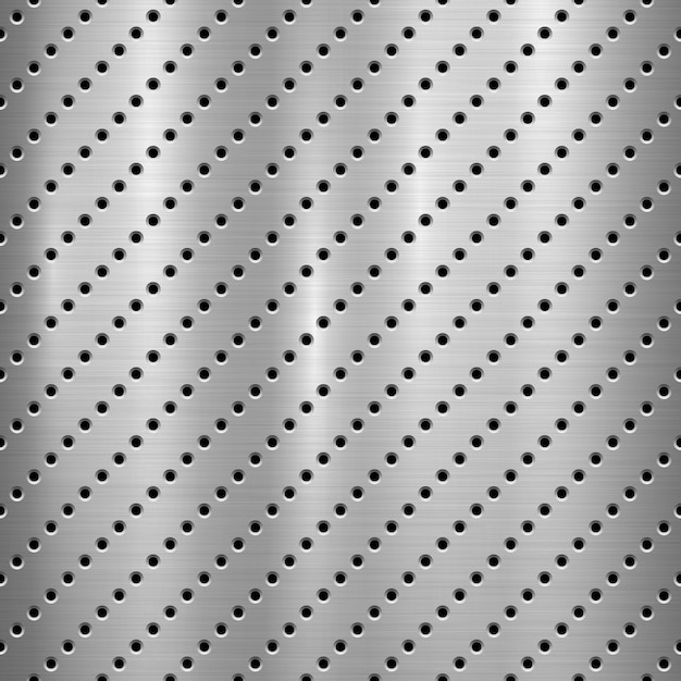 Metal Textured Technology Background with Perforated holes