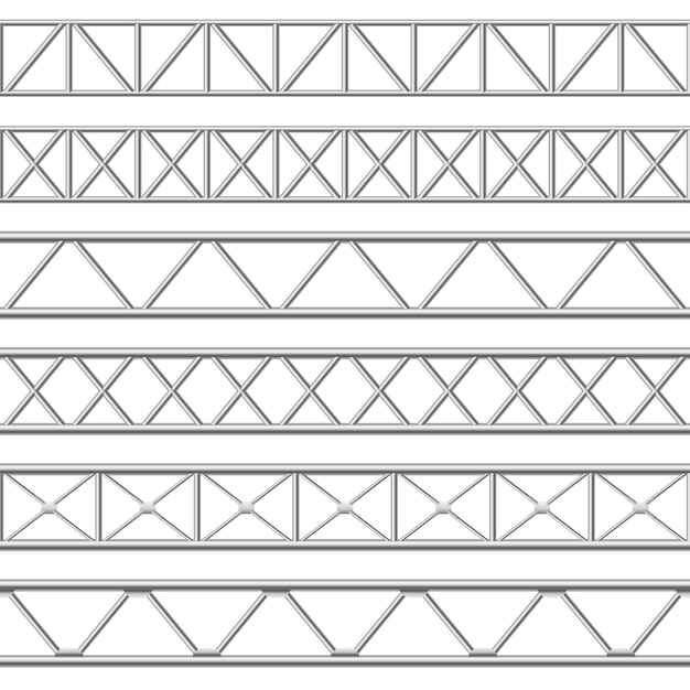 Metal truss girder. Steel pipes structures, roof girder and seamless metal stage structure