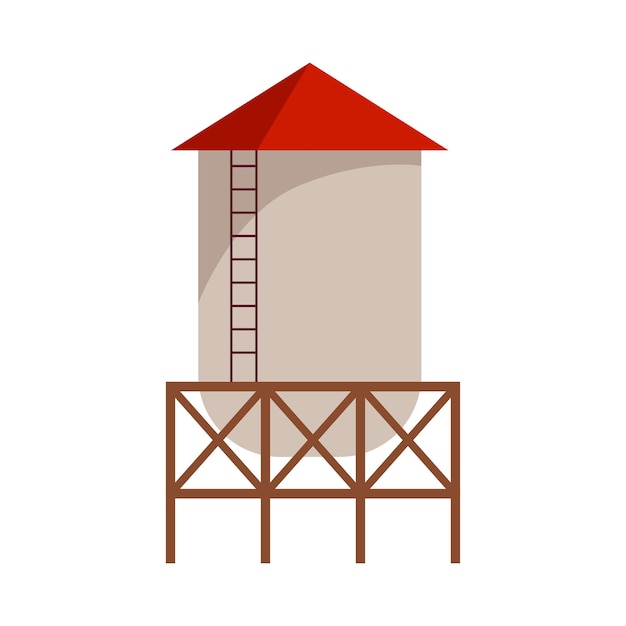 Vector metal water tower or water tank vector illustration