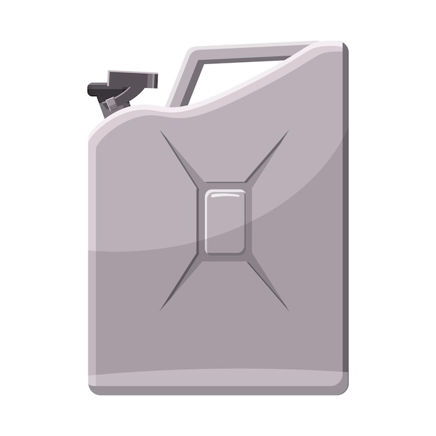 Metalic jerrycan icon in cartoon style on a white background