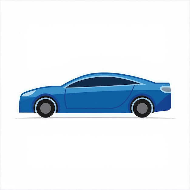 Vector metallic blue sedan car icon