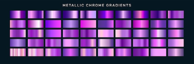 Metallic Chrome Purple Gradients 01