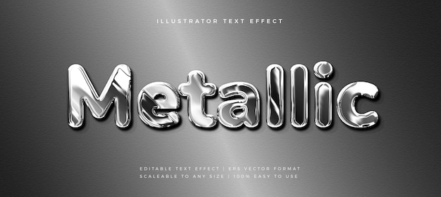 Metallic Chrome Text Style Font Effect