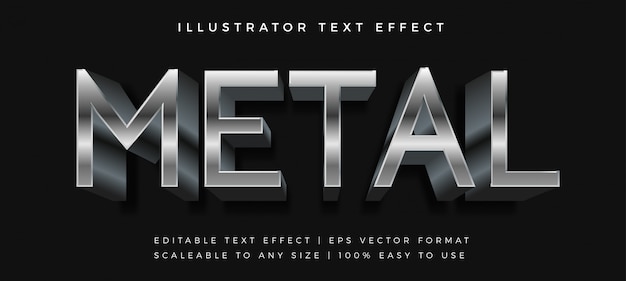 Metallic Chrome Text Style Font Effect