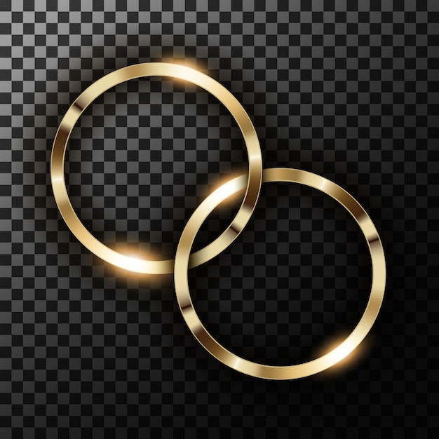 Metallic gold rings