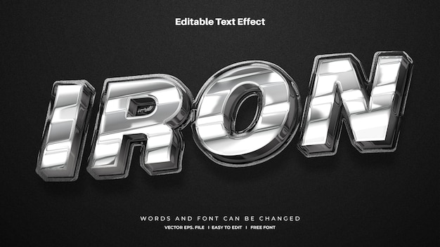 Metallic Iron Text Effect Style