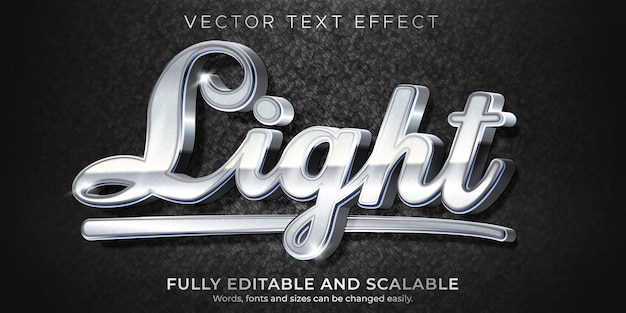 Metallic light text effect, editable shiny and elegant text style