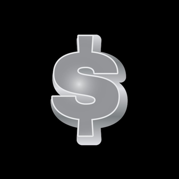 Vector metallic money symbol