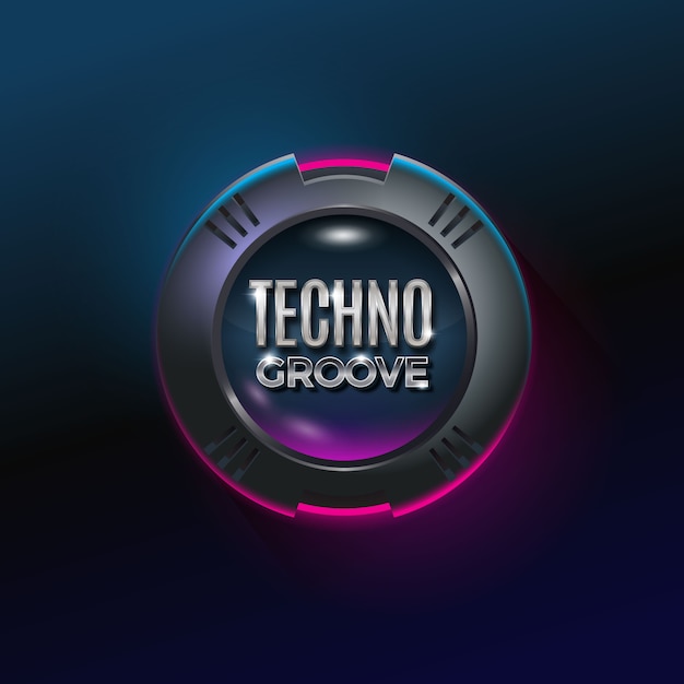 Metallic Techno Circle Badge