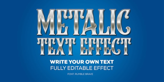 Metallic Text Effect Vector Fully Editable