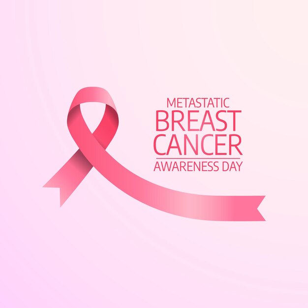 Metastatic Breast Cancer Awareness Day vector design template good for celebration usage Vector ribbon flat design eps 10