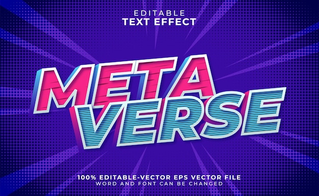 Metaverse editable text effect with retro style