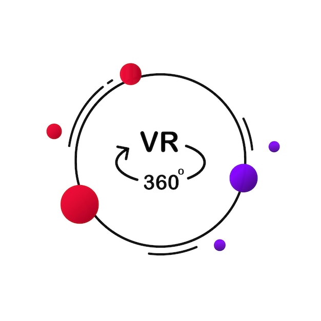 Metaverse line icon Arrow with vr text and view 360 degree Virtual reality Graphic wearing VR headmounted playing game Augmented Reality concept Vector line icon for Business and Advertising