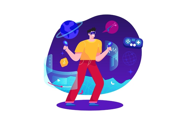 Metaverse technology vector illustration concept