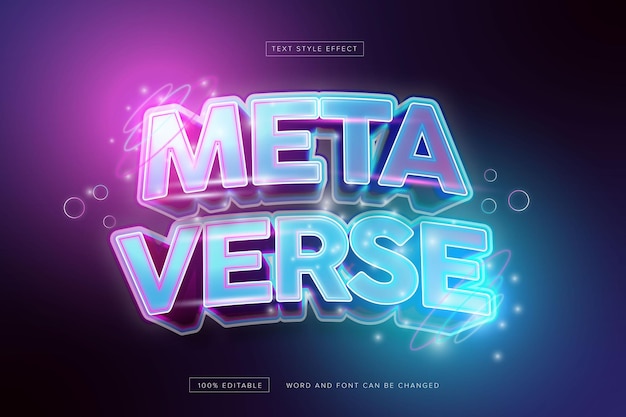 Metaverse text effect editable