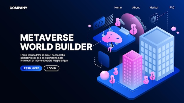 Metaverse World Builder Metaworld Web Landing Page Template