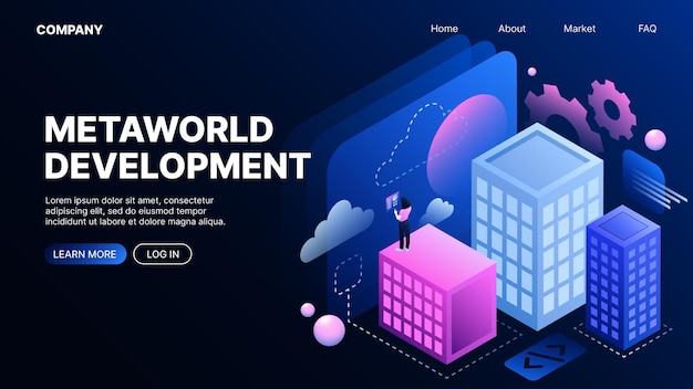 Metaworld Development Metaverse Landing Page Template