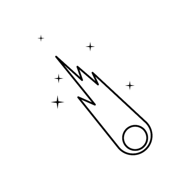 Meteor or asteroid line vector icon from Disaster icon pack