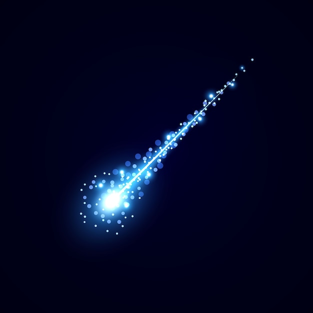 Meteor or comet on space