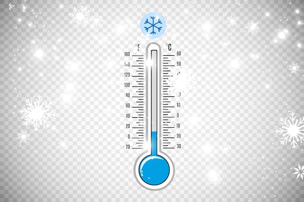 Meteorological thermometers on a white background. Blue and red thermometers. Vector illustration