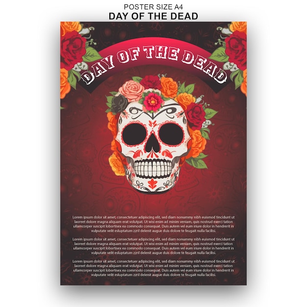 Mexican Celebration Day of the Dead Poster A Vibrant Gradient Tribute to Dia de los Muertos