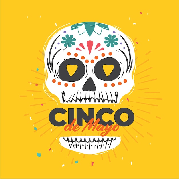 Mexican Cinco de Mayo Graphic Featuring Sugar Skull