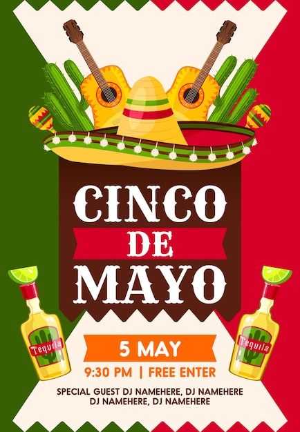 Mexican Cinco de Mayo holiday fiesta party banner