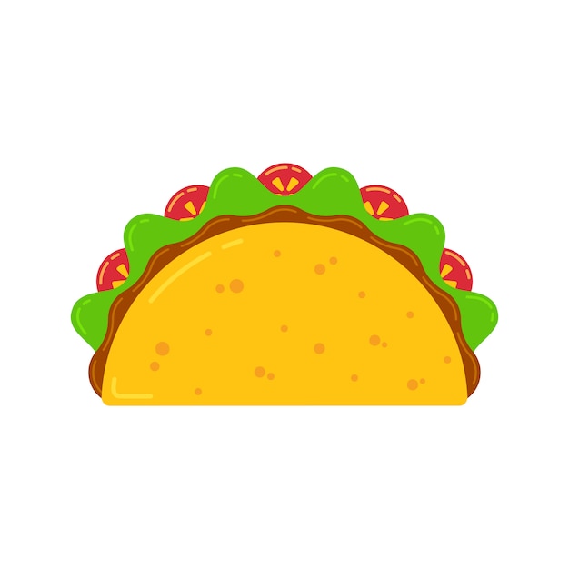 Mexican cuisine fast food delicious taco drawing