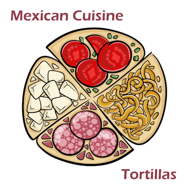 Mexican cuisine tortillas with chili con carne tomato salsa